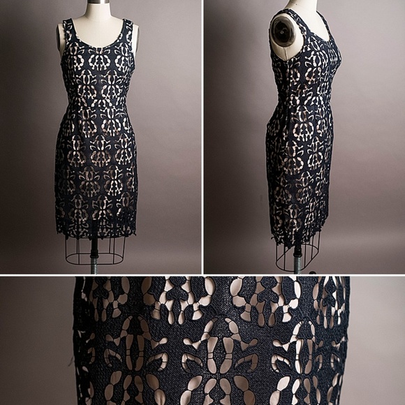 Banana Rebublic Navy Crochet cocktail dress—US6 - Picture 2 of 8